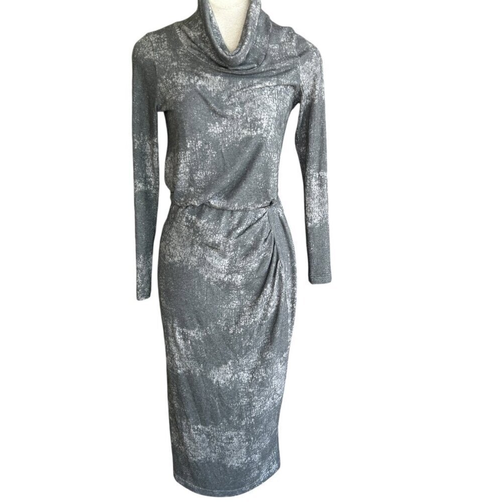 Hard Tail Forever Gray Mottled Print Outfit - Cowl Neck Top and Skirt - Picture 2 of 9